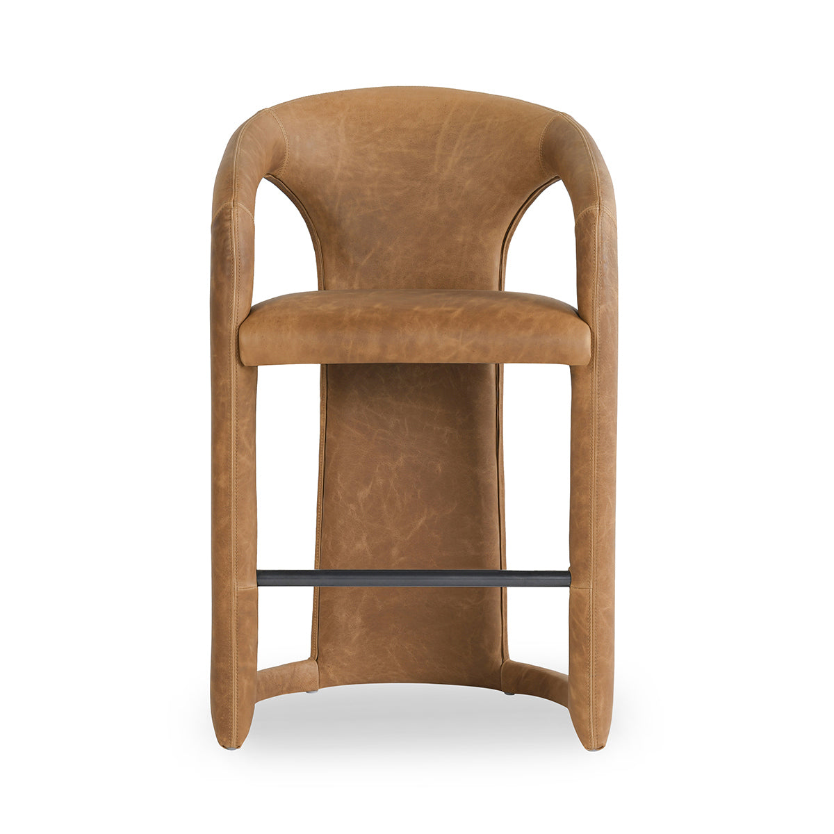 Archie Leather Counter Stool - Maple Brown