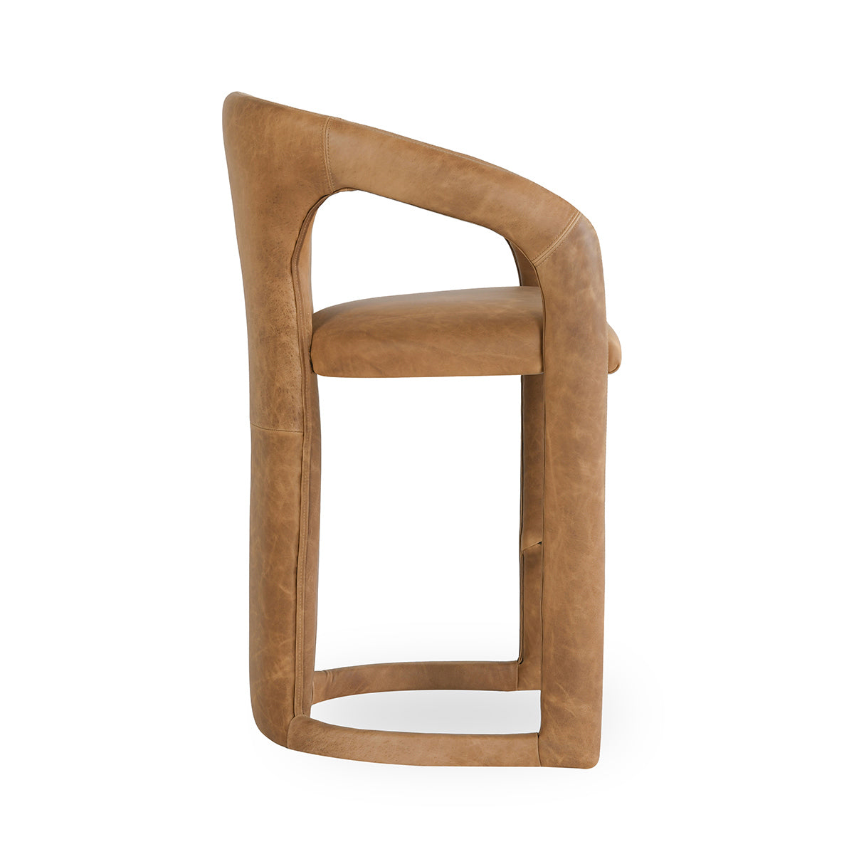 Archie Leather Counter Stool - Maple Brown