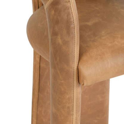 Archie Leather Counter Stool - Maple Brown