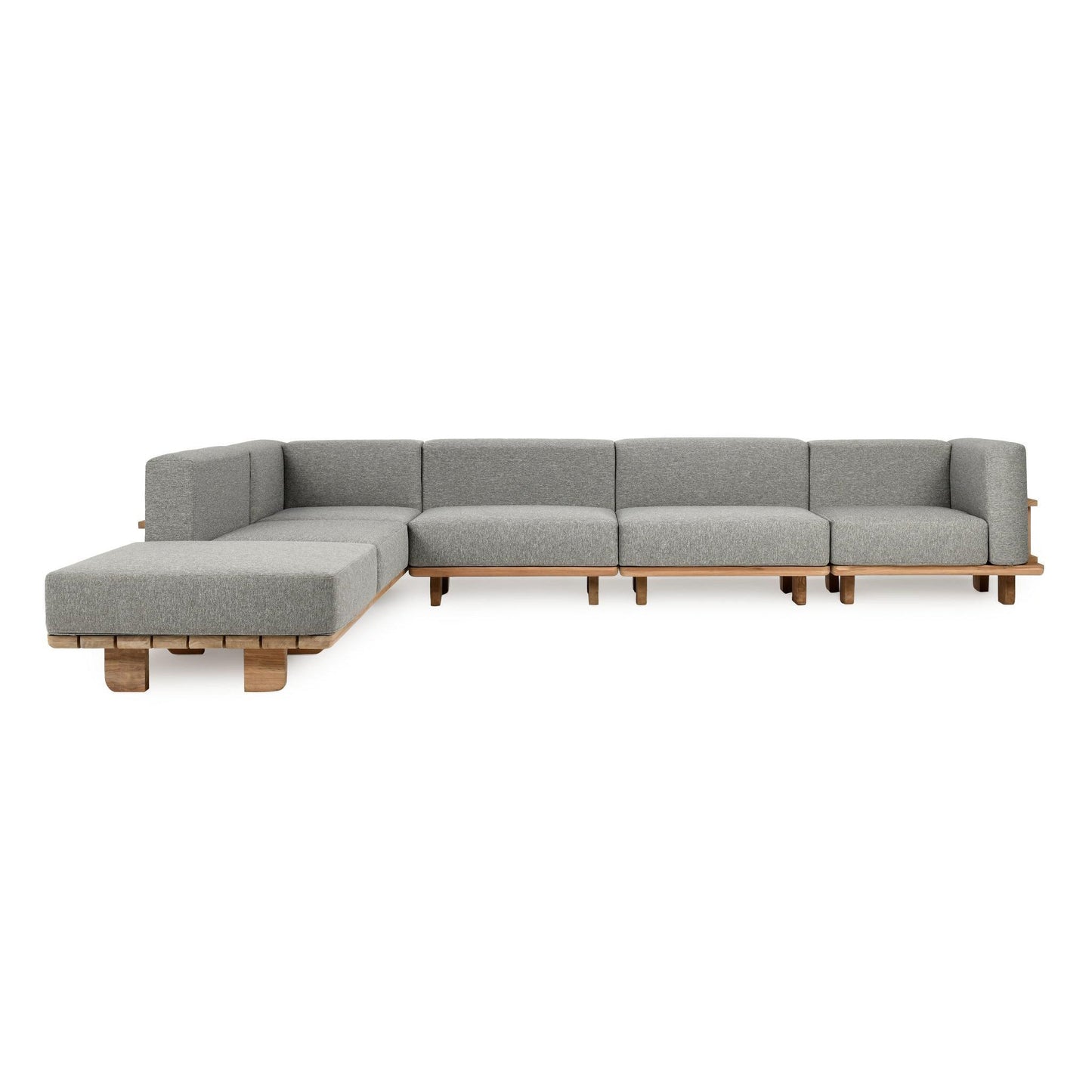 Hudson Outdoor 6pc Sectional - Natural/Gray