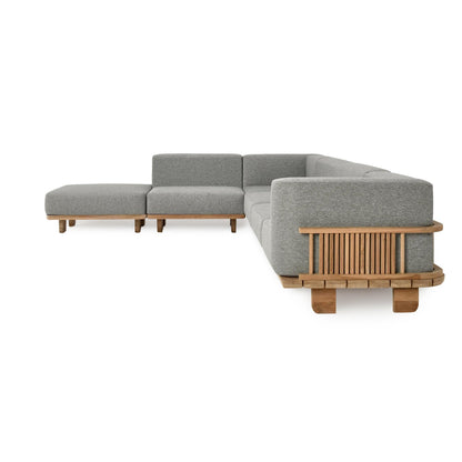Hudson Outdoor 6pc Sectional - Natural/Gray