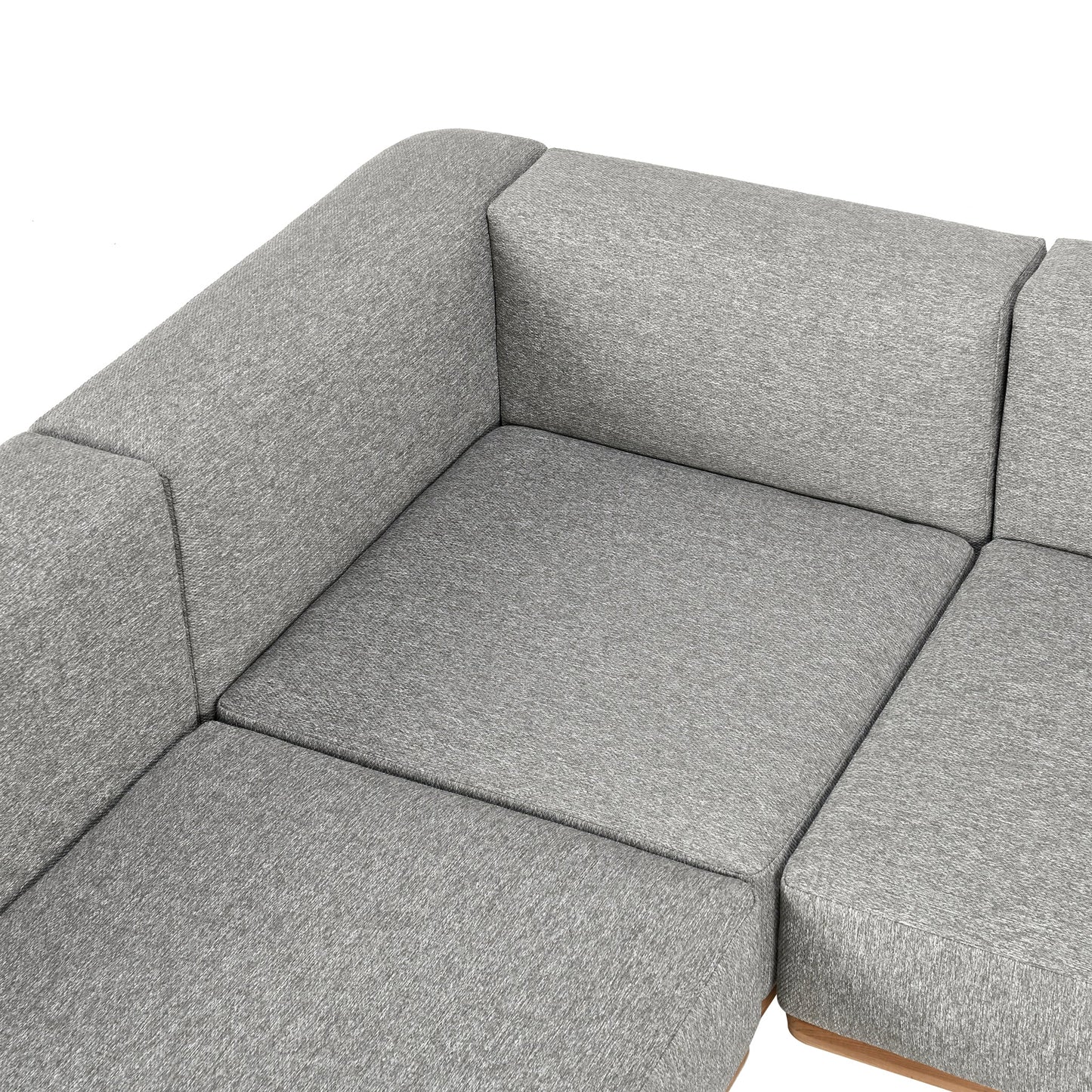 Hudson Outdoor 6pc Sectional - Natural/Gray