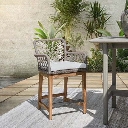 Paulo Outdoor Counter Stool - Gray