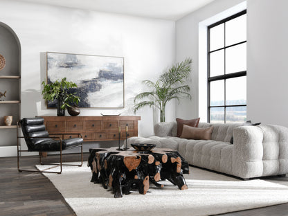 Walter Upholstered Sectional w/LAF Chaise - Heathered Gray
