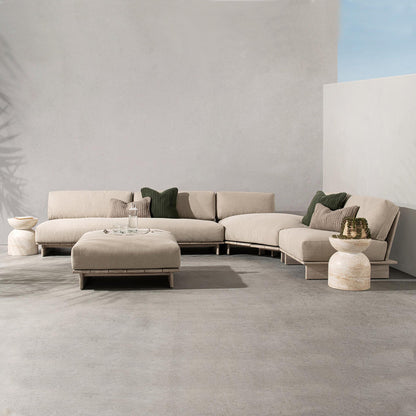 Livia Outdoor Square Ottoman - Taupe