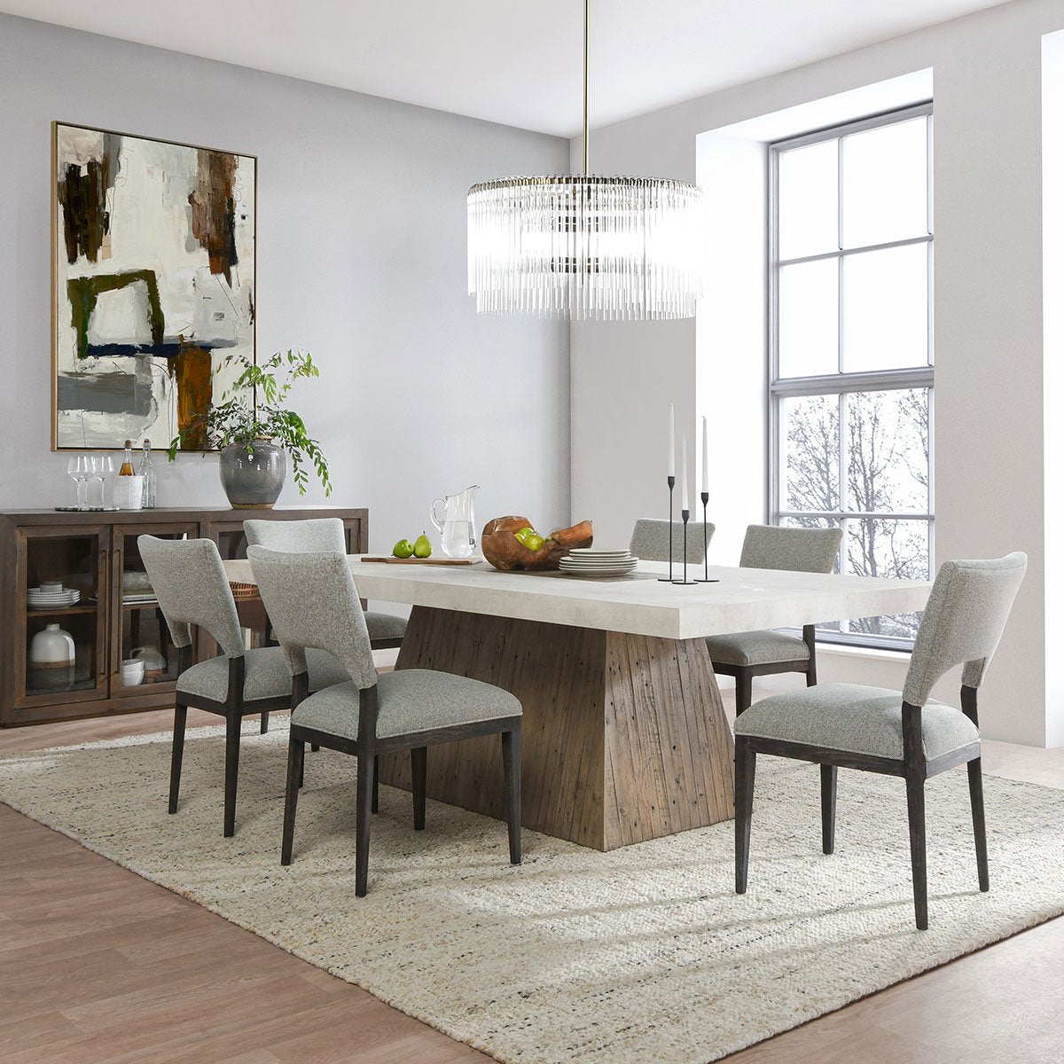 Mitchel Upholstered Dining Chair Set of 2 - Gray