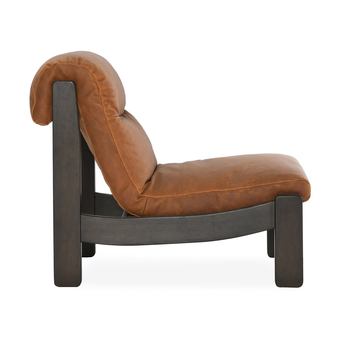 Owen Leather Accent Chair - Maple Brown