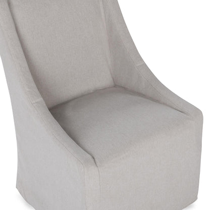 Warwick Upholstered Rolling Dining Chair - Sandy Tan