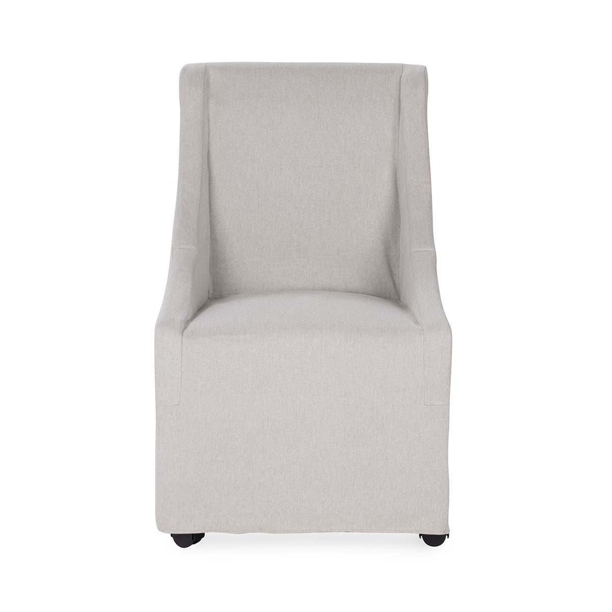 Warwick Upholstered Rolling Dining Chair - Stone Beige