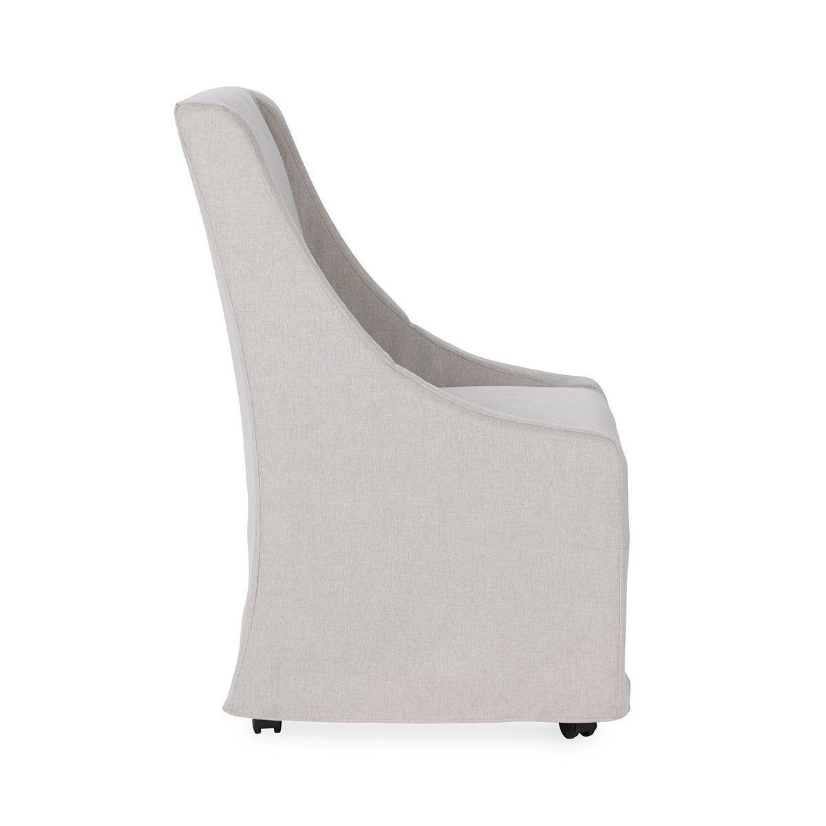 Warwick Upholstered Rolling Dining Chair - Stone Beige