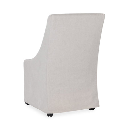 Warwick Upholstered Rolling Dining Chair - Stone Beige
