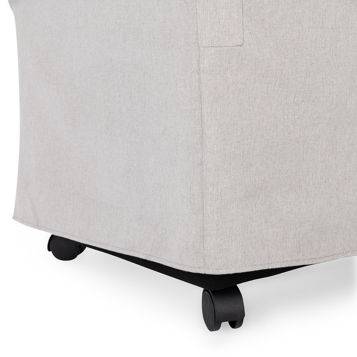 Warwick Upholstered Rolling Dining Chair - Stone Beige