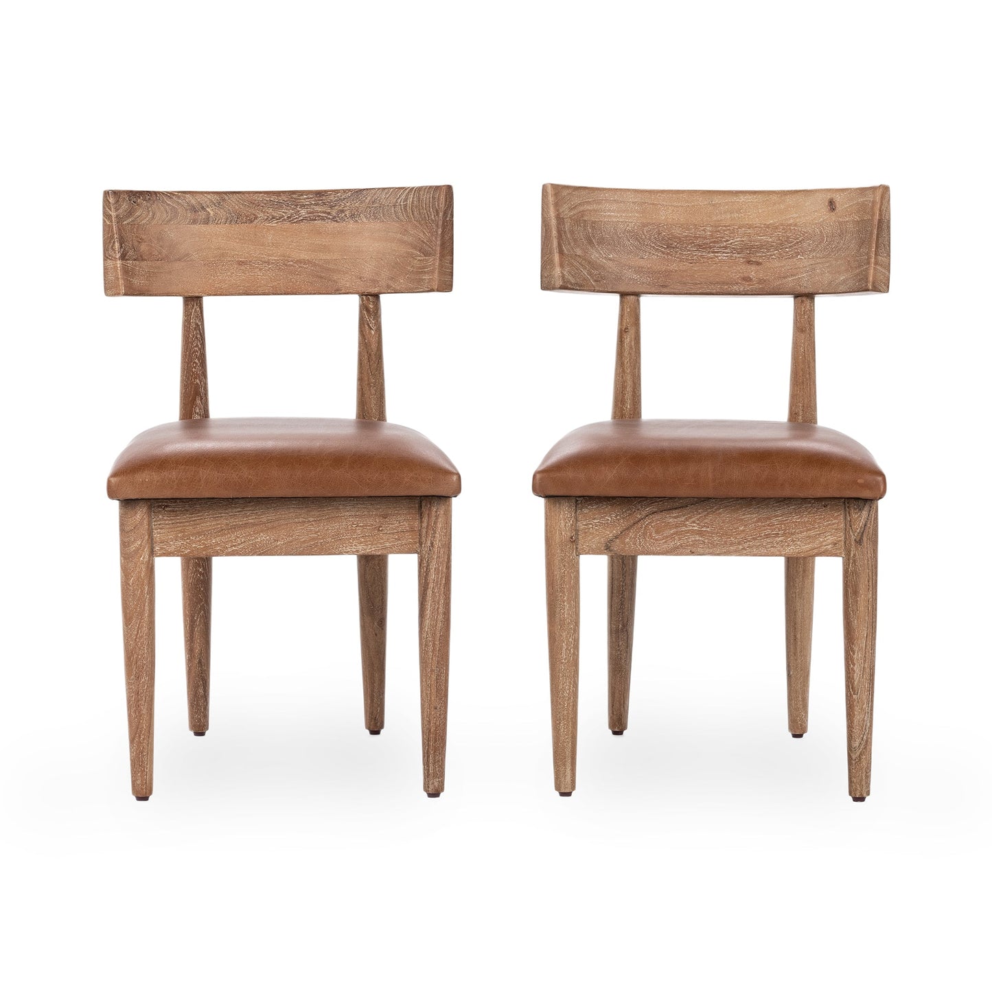Alvaro Leather Dining Chair Set of 2 - Golden Wheat