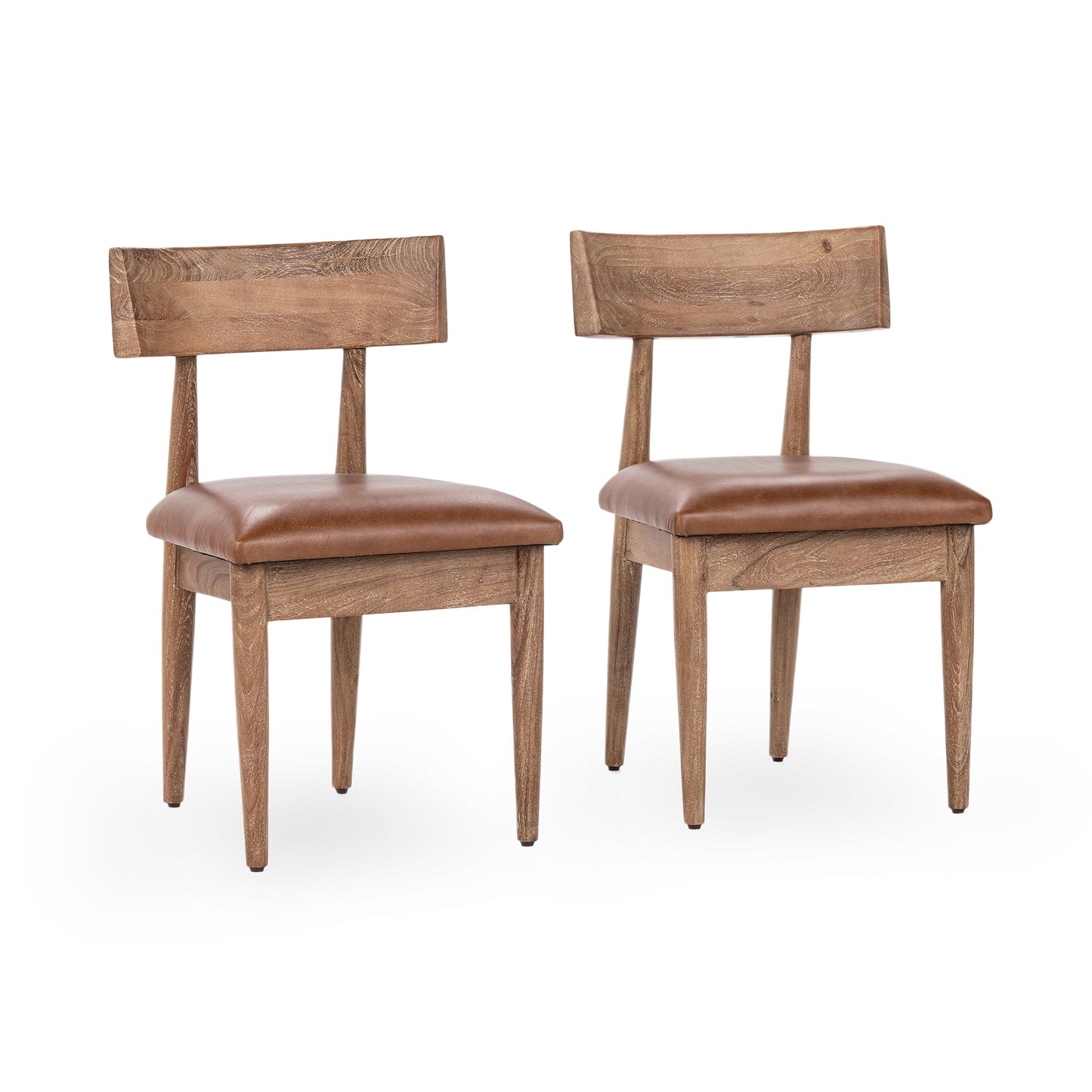 Alvaro Leather Dining Chair Set of 2 - Golden Wheat
