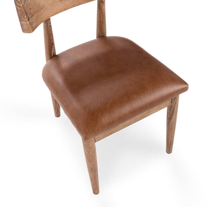 Alvaro Leather Dining Chair Set of 2 - Golden Wheat