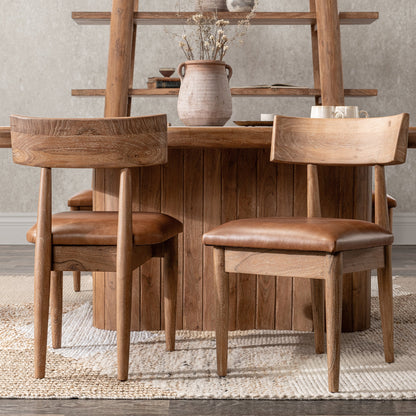 Alvaro Leather Dining Chair Set of 2 - Golden Wheat