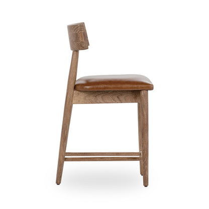 Alvaro Leather Counter Stool - Golden Wheat