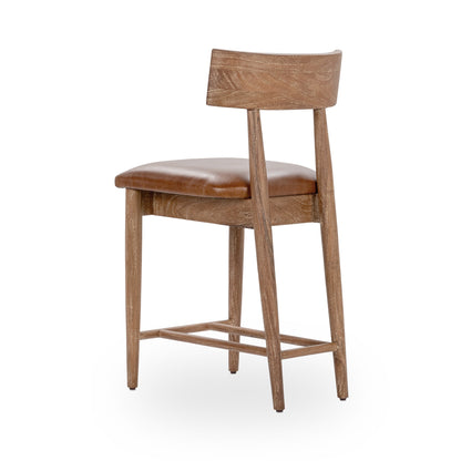 Alvaro Leather Counter Stool - Golden Wheat