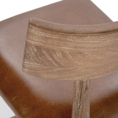 Alvaro Leather Counter Stool - Golden Wheat