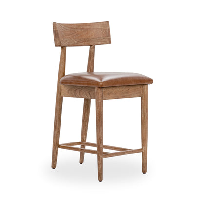 Alvaro Leather Counter Stool - Golden Wheat