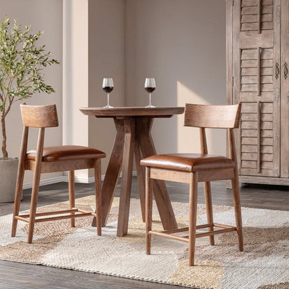 Alvaro Leather Counter Stool - Golden Wheat