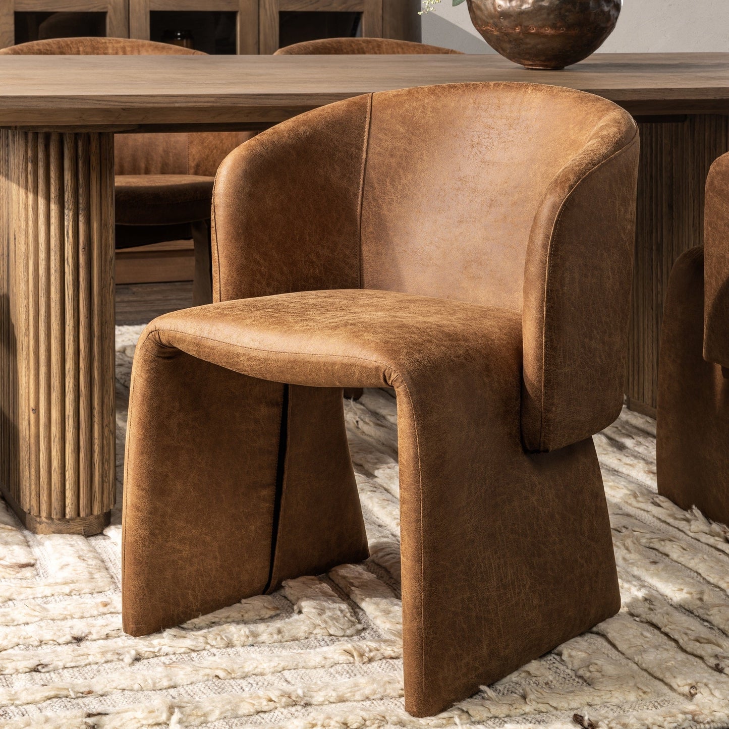 Halstead Upholstered Dining Chair - Cognac