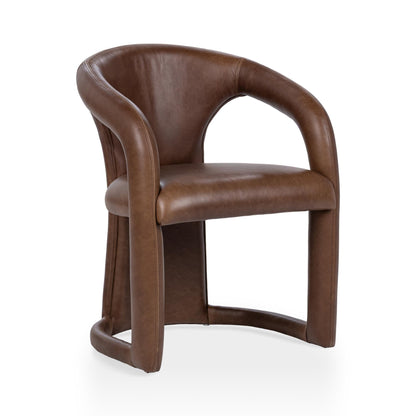 Archie Leather Dining Chair - Bison Brown