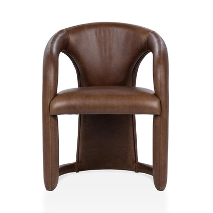 Archie Leather Dining Chair - Bison Brown
