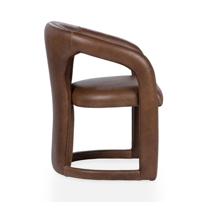 Archie Leather Dining Chair - Bison Brown