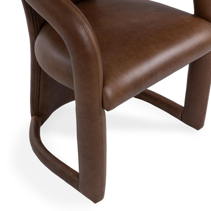 Archie Leather Dining Chair - Bison Brown