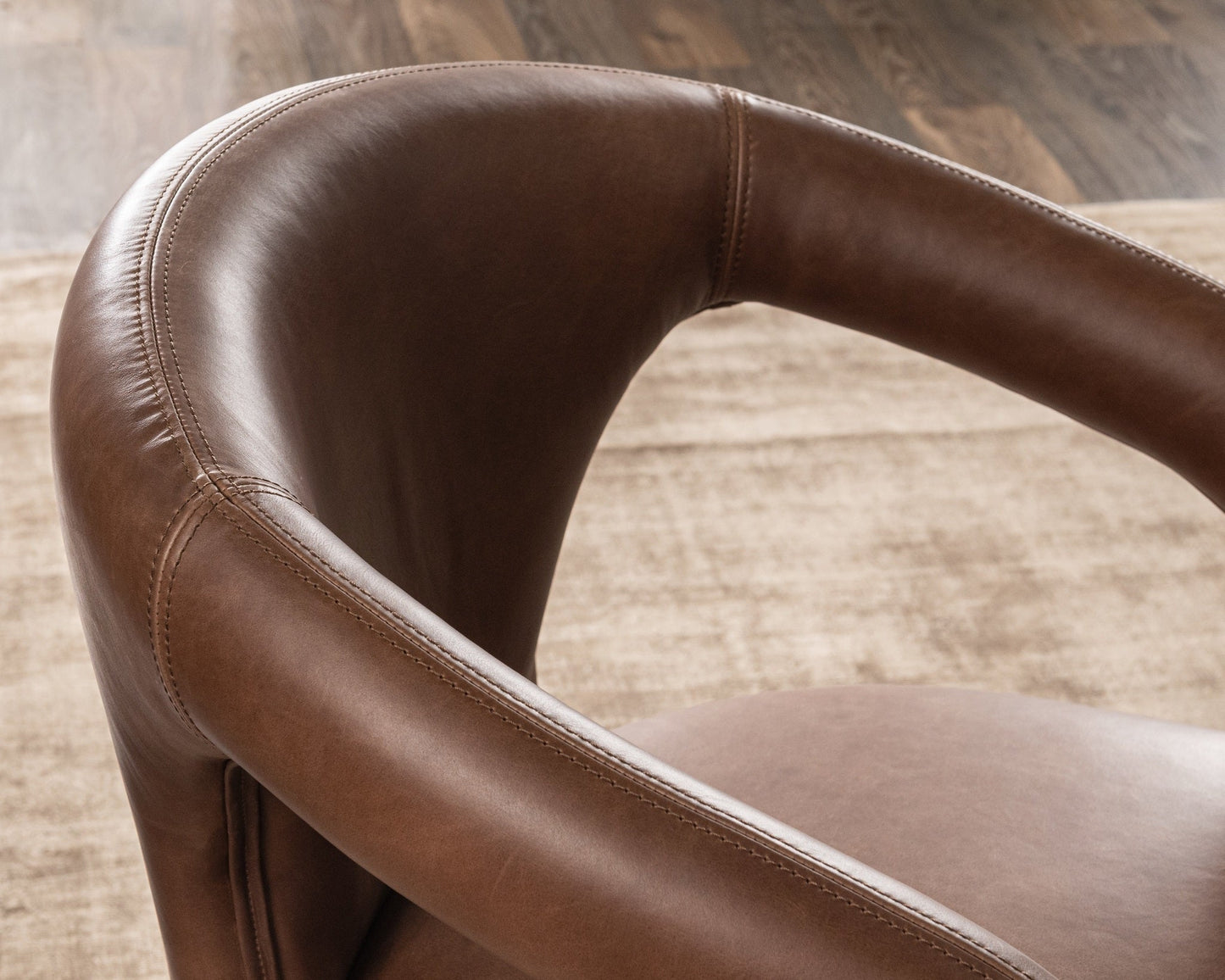 Archie Leather Dining Chair - Bison Brown
