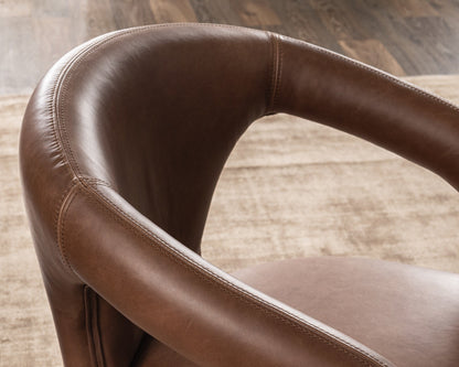 Archie Leather Dining Chair - Bison Brown