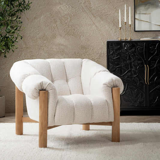 Sansa Upholstered Accent Chair - Cream