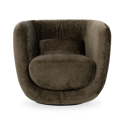 Nico Upholstered Swivel Chair - Olive Green