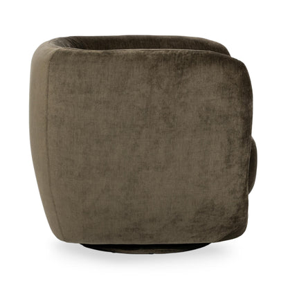 Nico Upholstered Swivel Chair - Olive Green