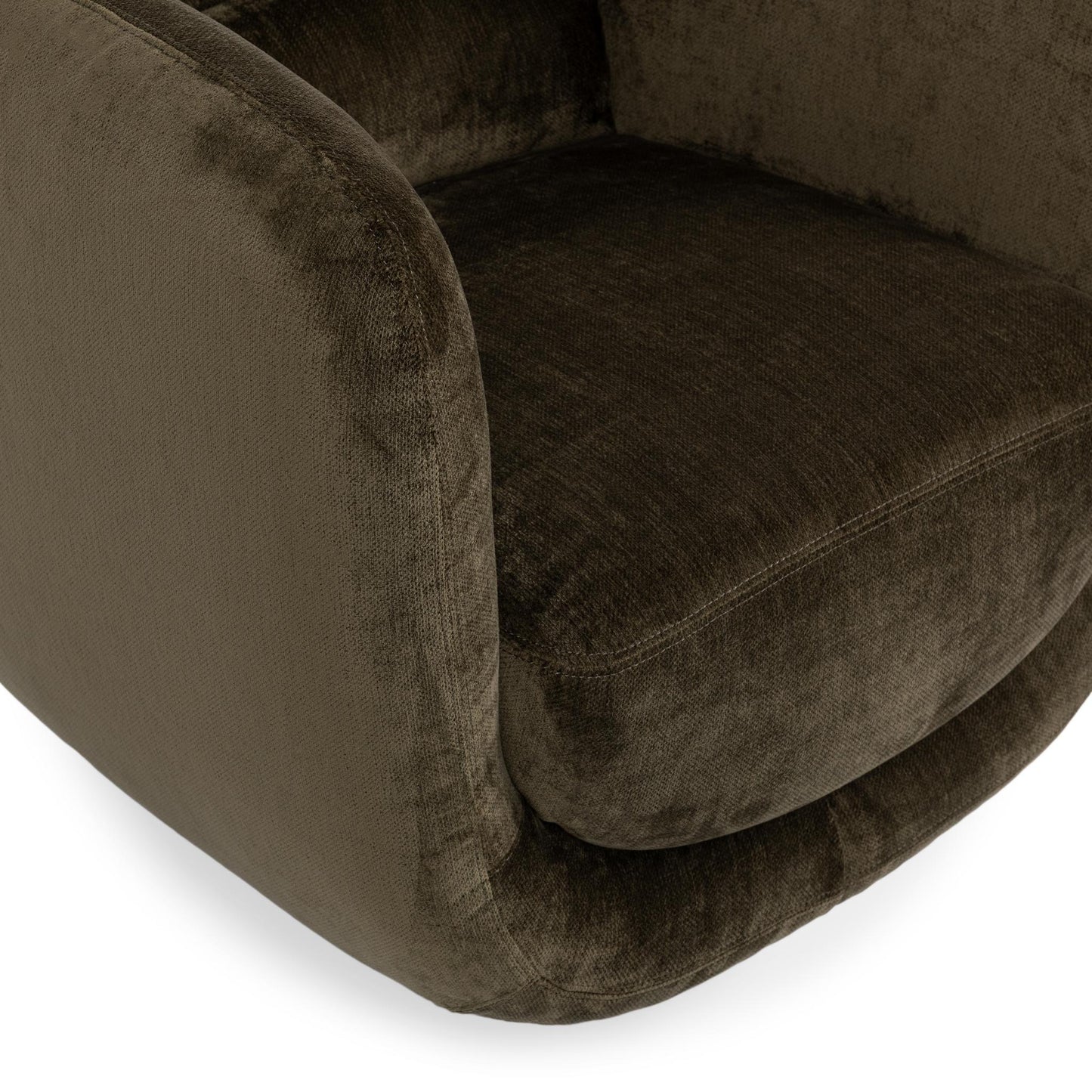 Nico Upholstered Swivel Chair - Olive Green