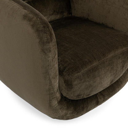 Nico Upholstered Swivel Chair - Olive Green