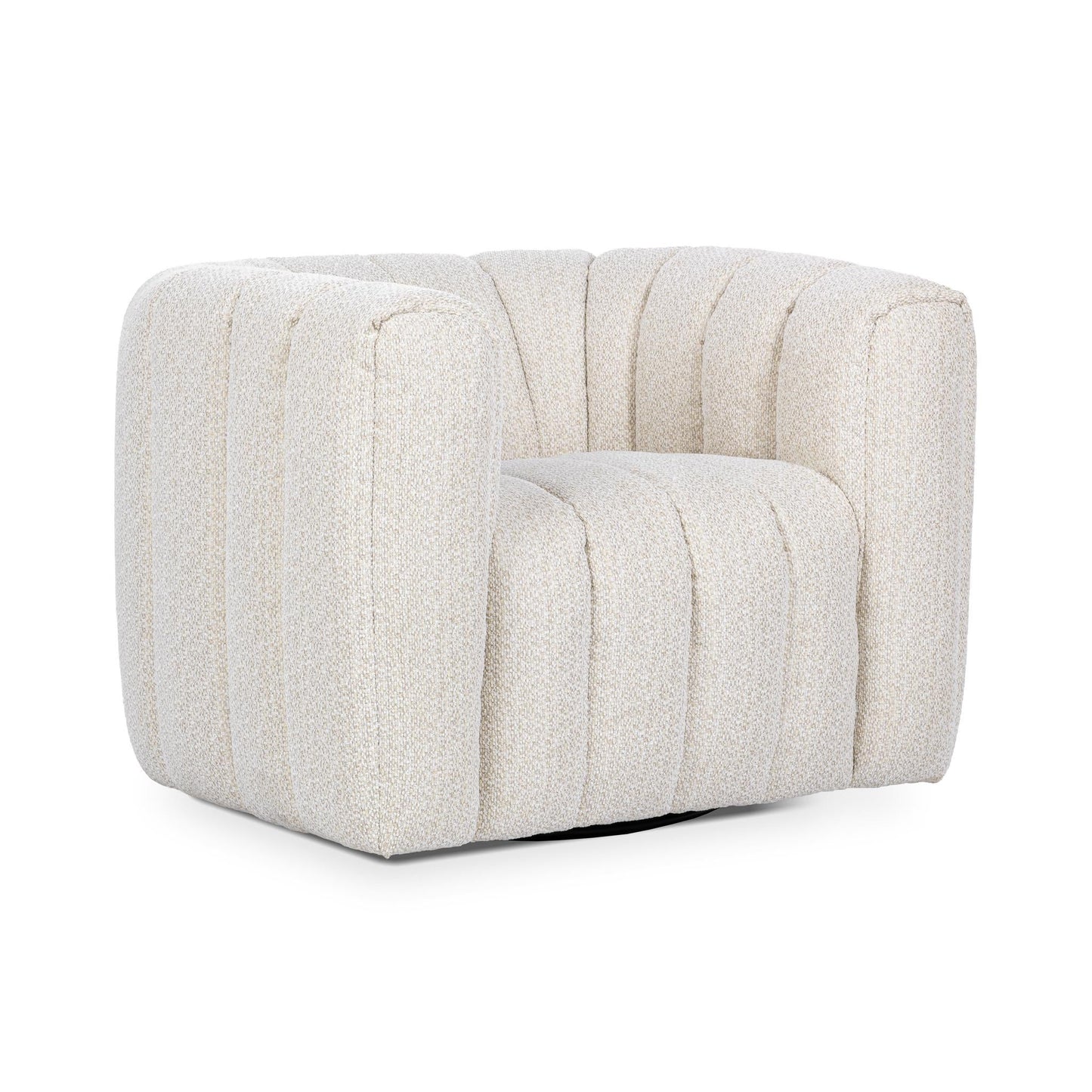 Lexa Upholstered Swivel Chair - Cream