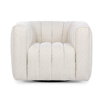 Lexa Upholstered Swivel Chair - Cream