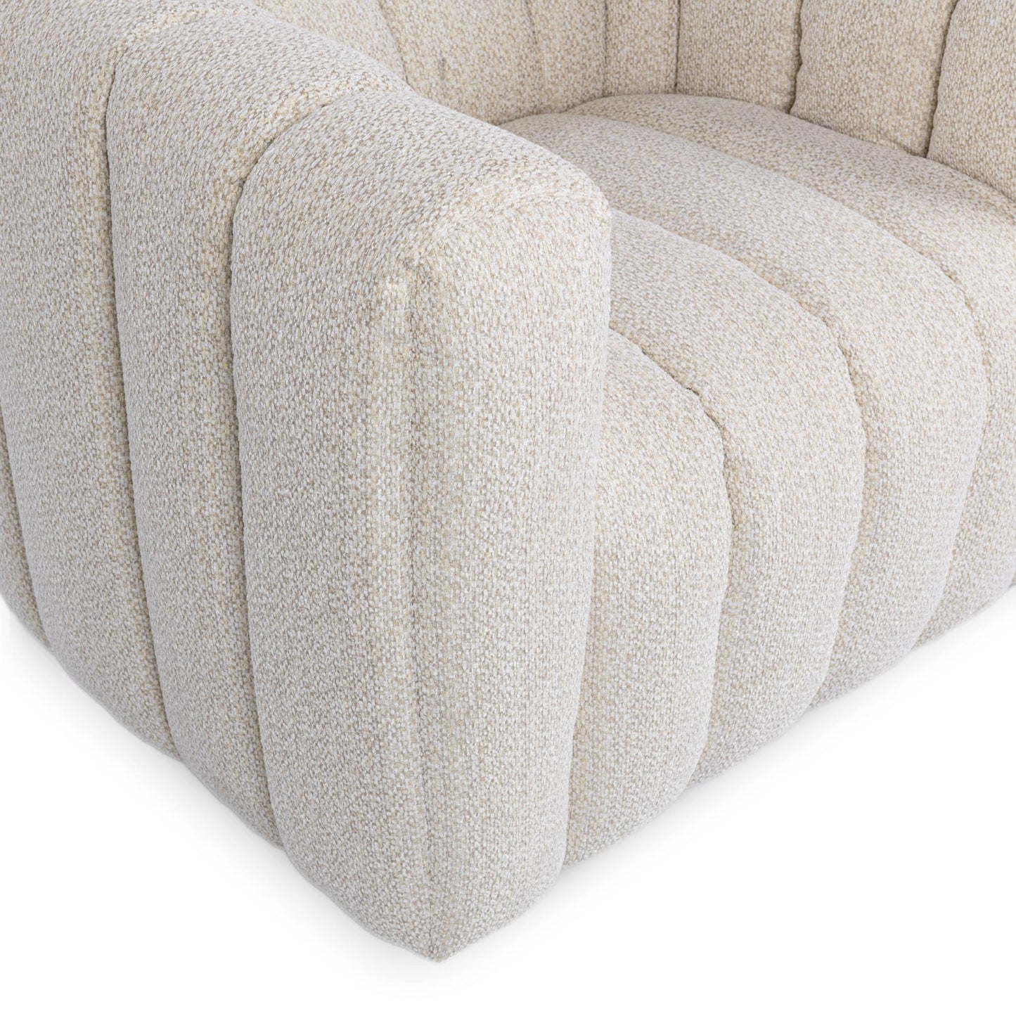 Lexa Upholstered Swivel Chair - Cream