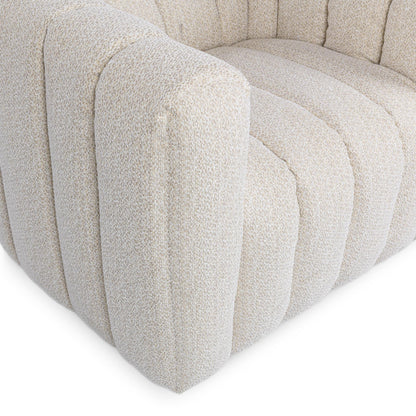 Lexa Upholstered Swivel Chair - Cream