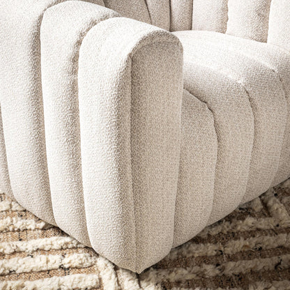 Lexa Upholstered Swivel Chair - Cream