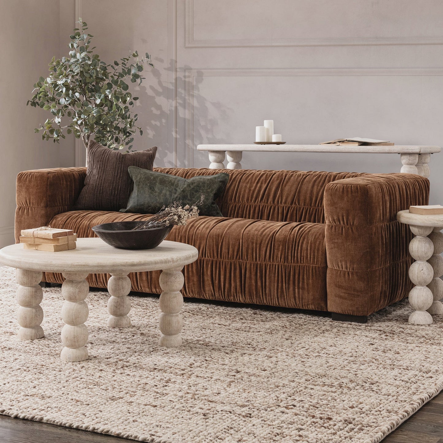 Afeela Upholstered Sofa - Bronze