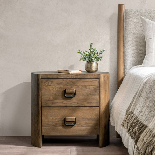 Kyrie 2 Drawer Nightstand - Tawny Brown