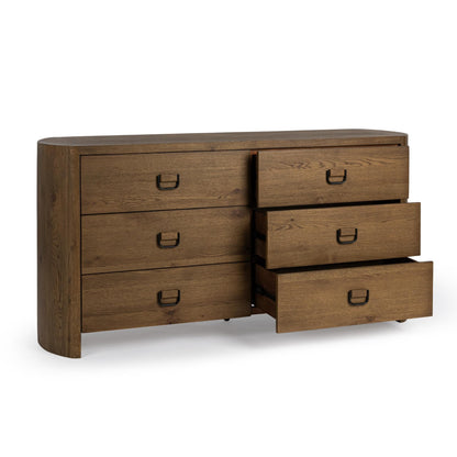Kyrie 6 Drawer Dresser - Tawny Brown