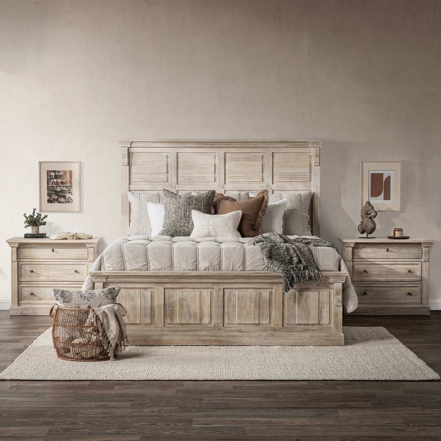 Adelaide Bed - Natural Cream Wash