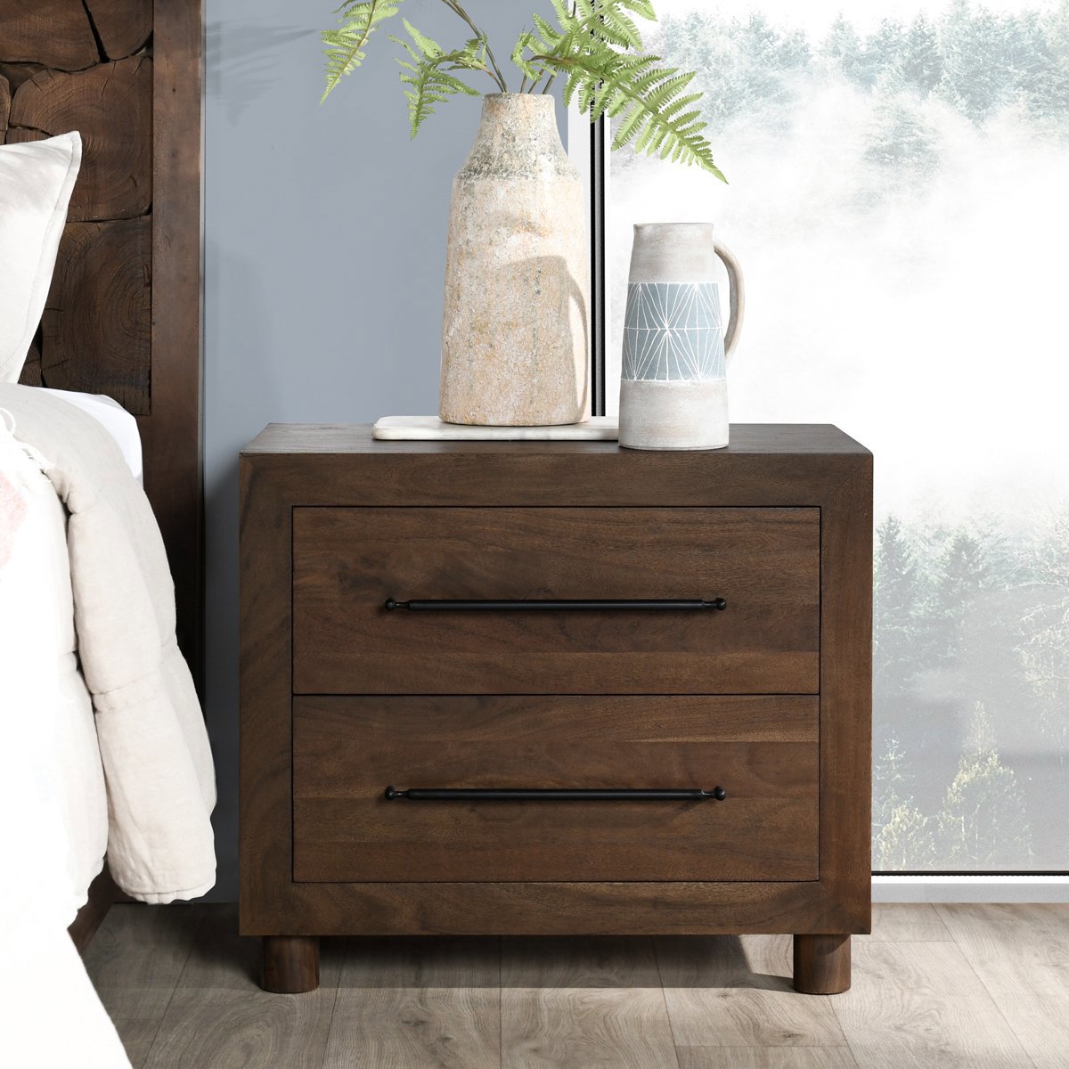 Jaxon 2Dwr Nightstand - Harvest Brown