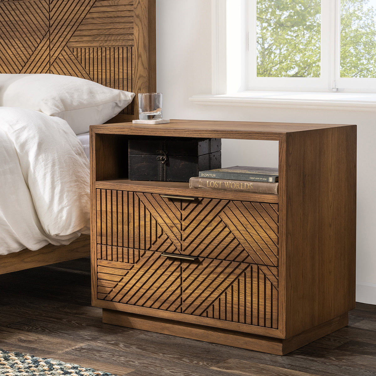 Santa Clara 2Dwr Nightstand - Caramel Brown