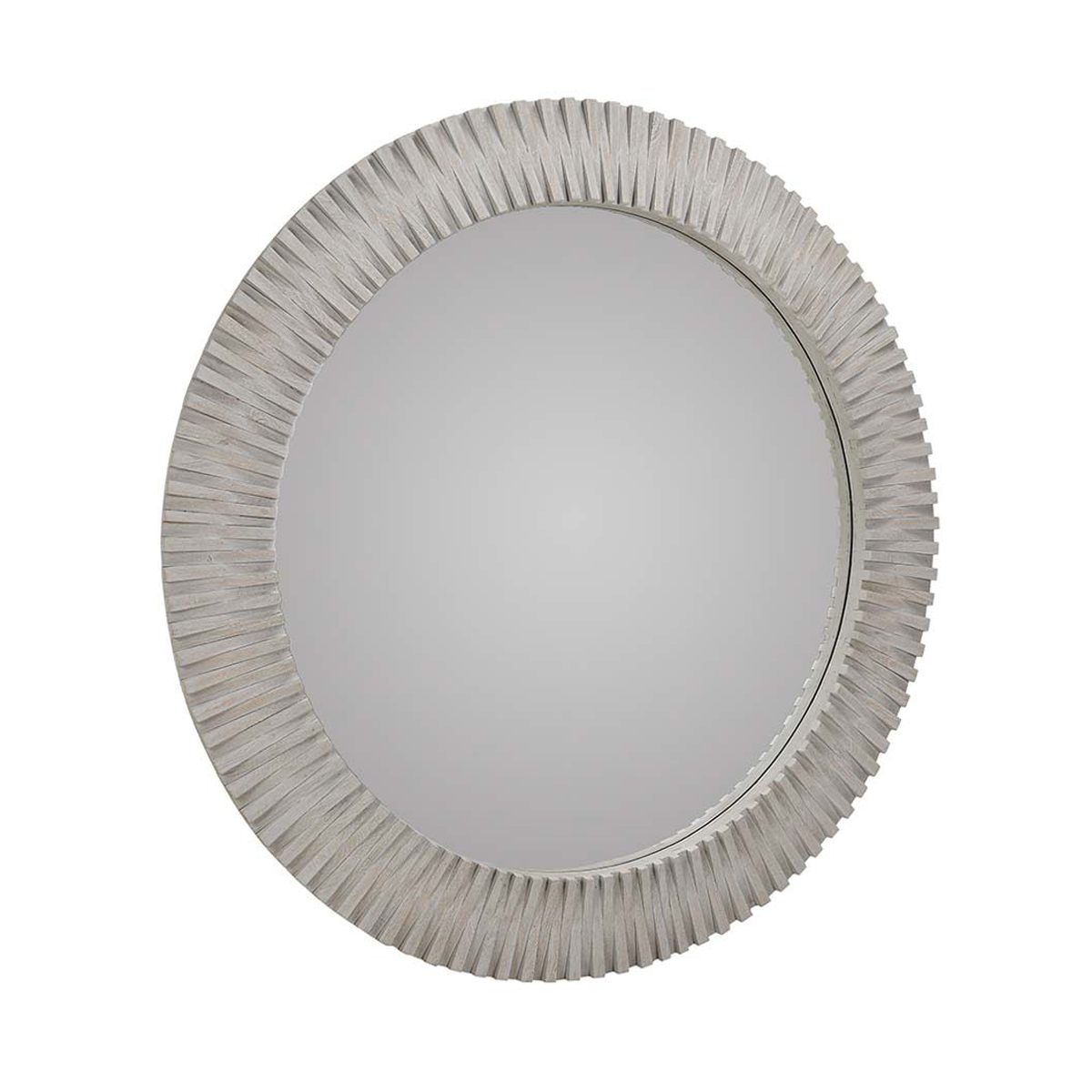 Myrtle Round Mirror - Gray Wash