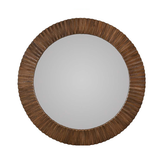 Myrtle Round Mirror - Artisan Brown